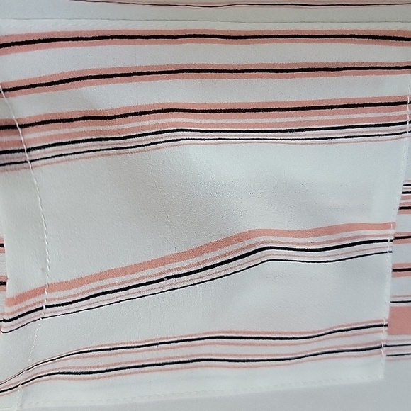 Sanctuary Girly Shirttail Hem pink/ white Split Back Button Up Blouse Top Small - Picture 5 of 10